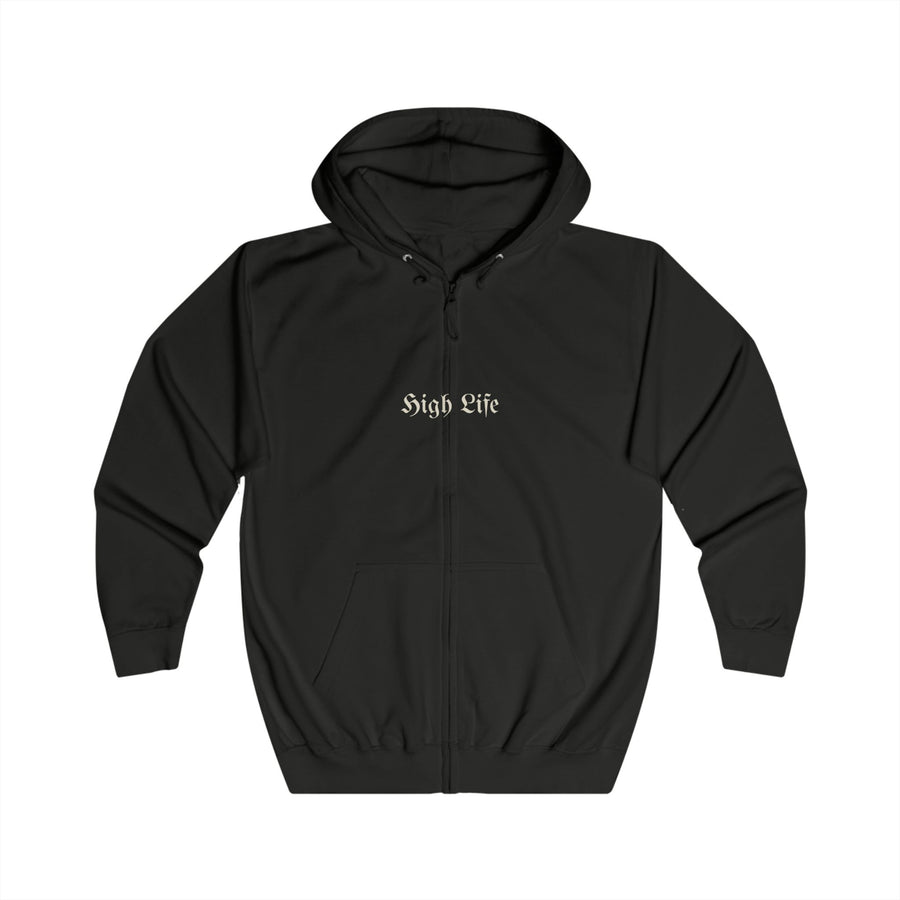 HIGH LIFE — Zip Hoodie Óvalo · Logo