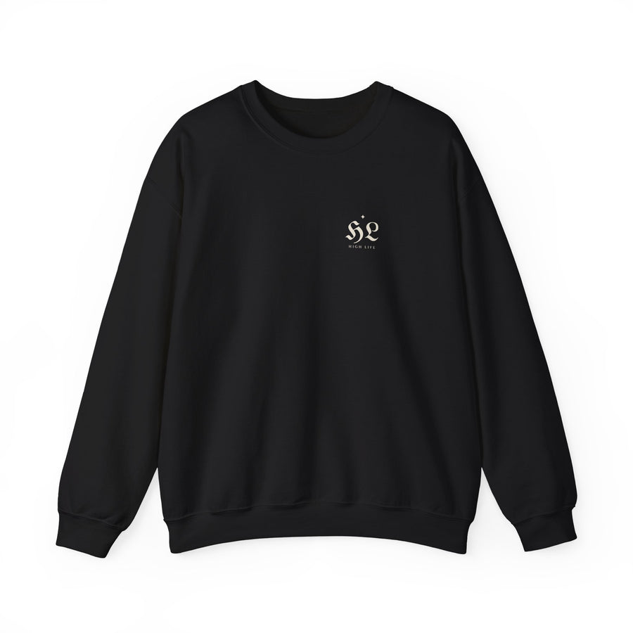 HIGH LIFE — Sudadera Gótica · Manga Escudo