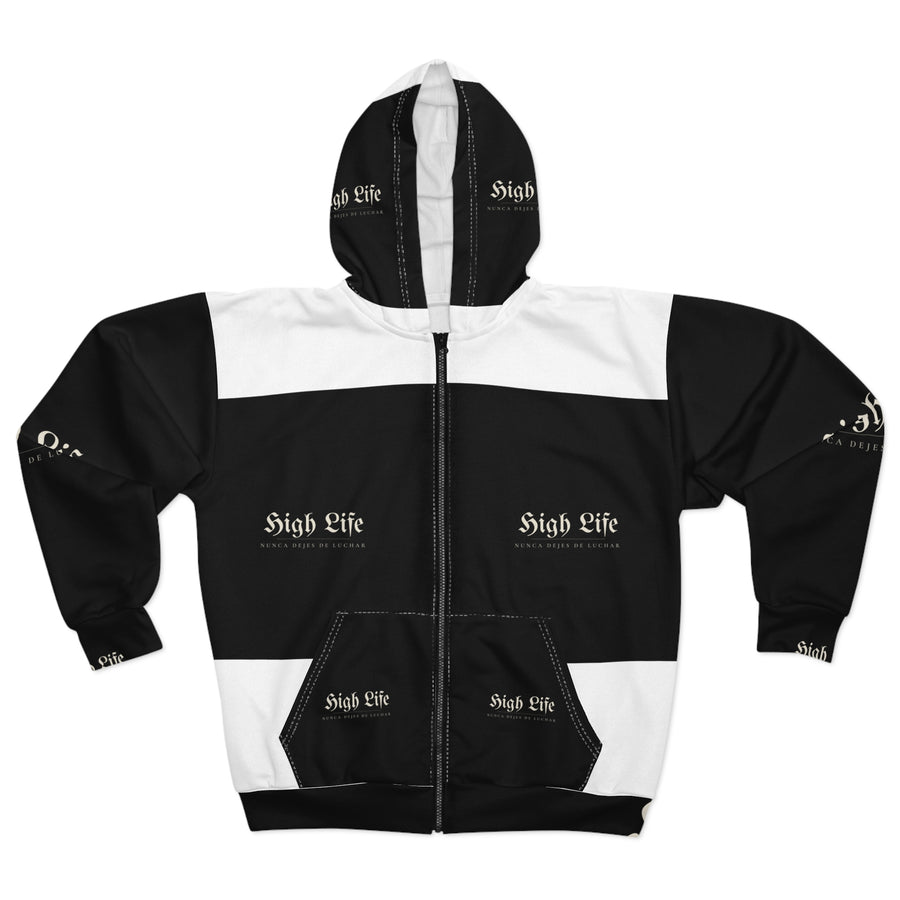 HIGH LIFE — Camo Zip Hoodie · Logo