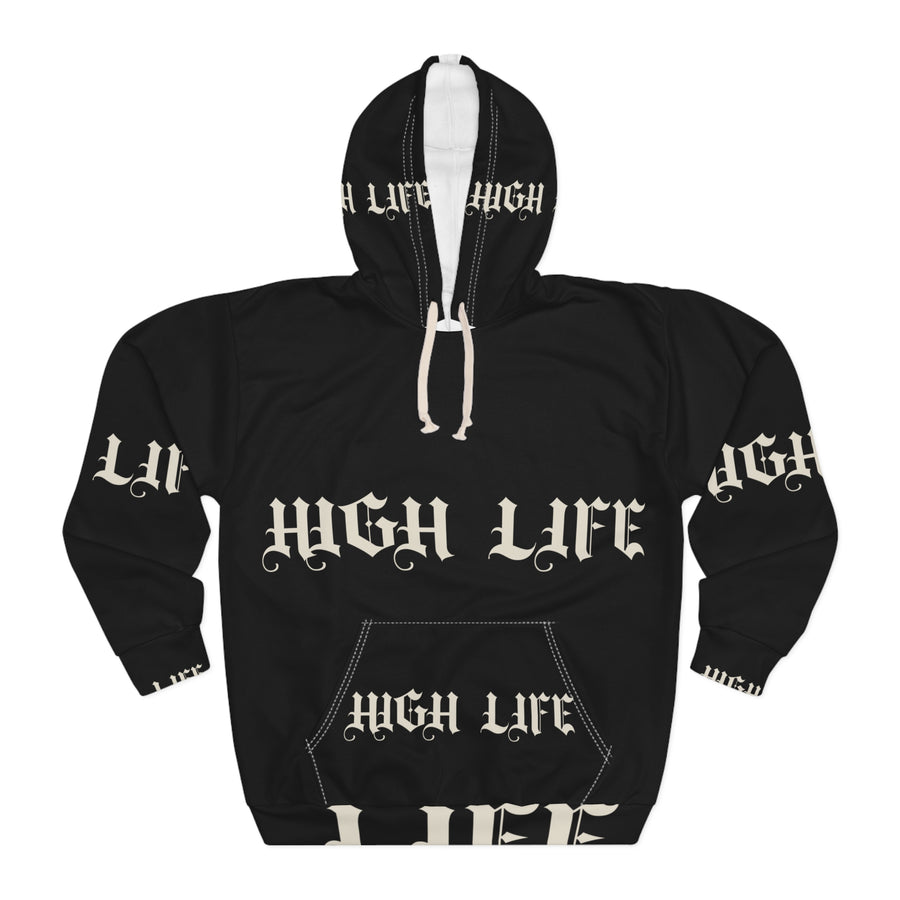 HIGH LIFE — Hoodie All-Over Scatter · Logo