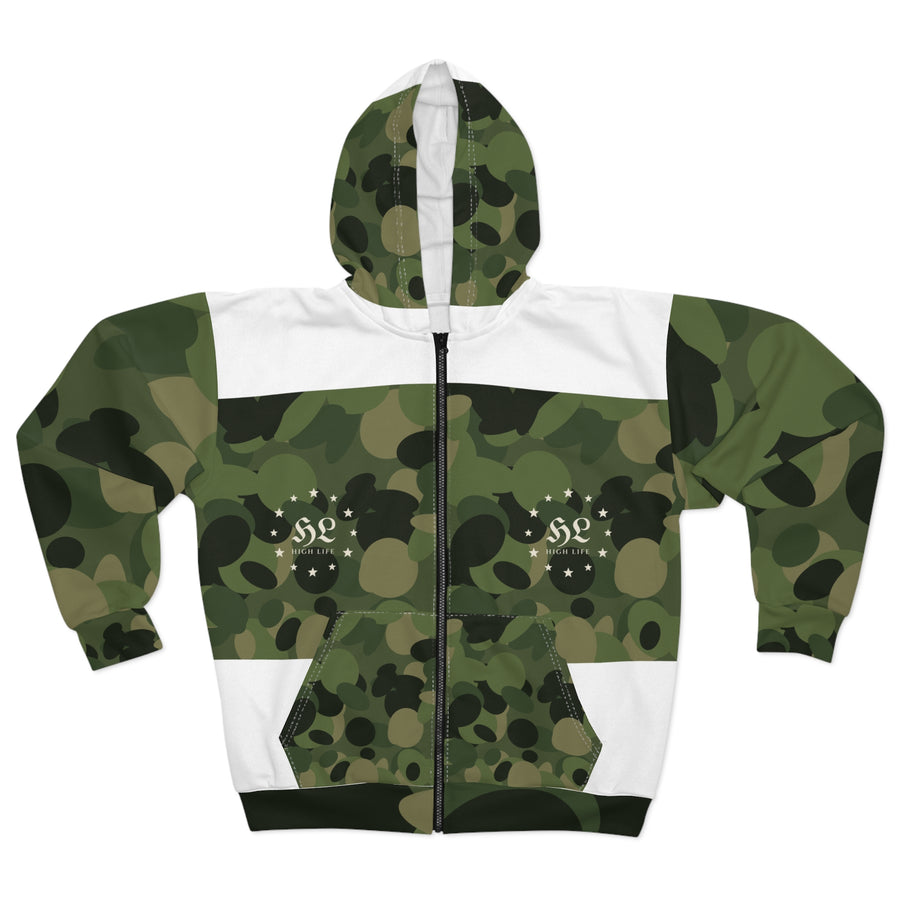HIGH LIFE — Camo Zip Hoodie